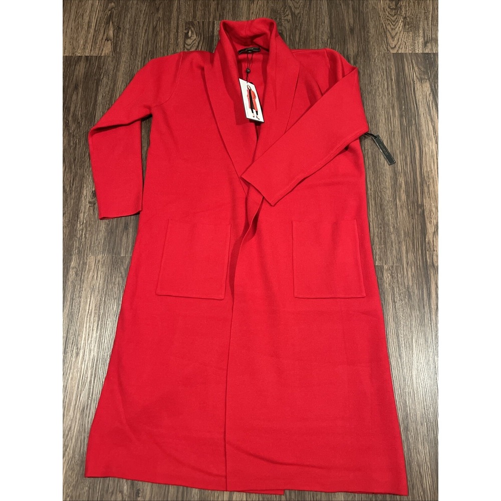 Max Sport Long Cardigan Women's Size L Color True Red  Coat Jacket Sweater $368